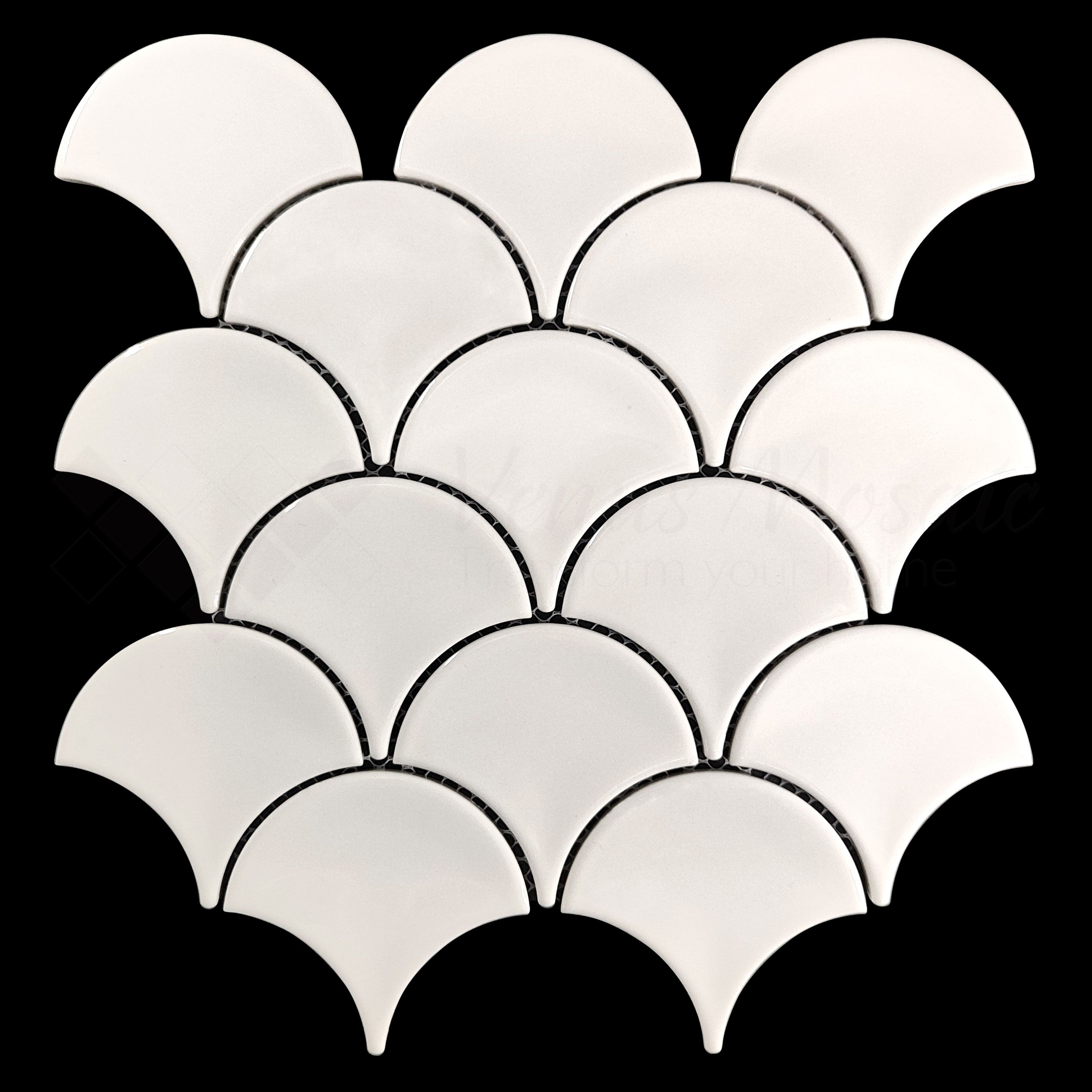 Venus Mosaic Porcelain Scallop Tile