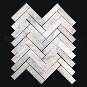 Venus Mosaic Marble Herringbone Blue Thassos