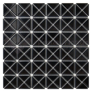 Venus Mosaic Porcelain Triangle Black Tile