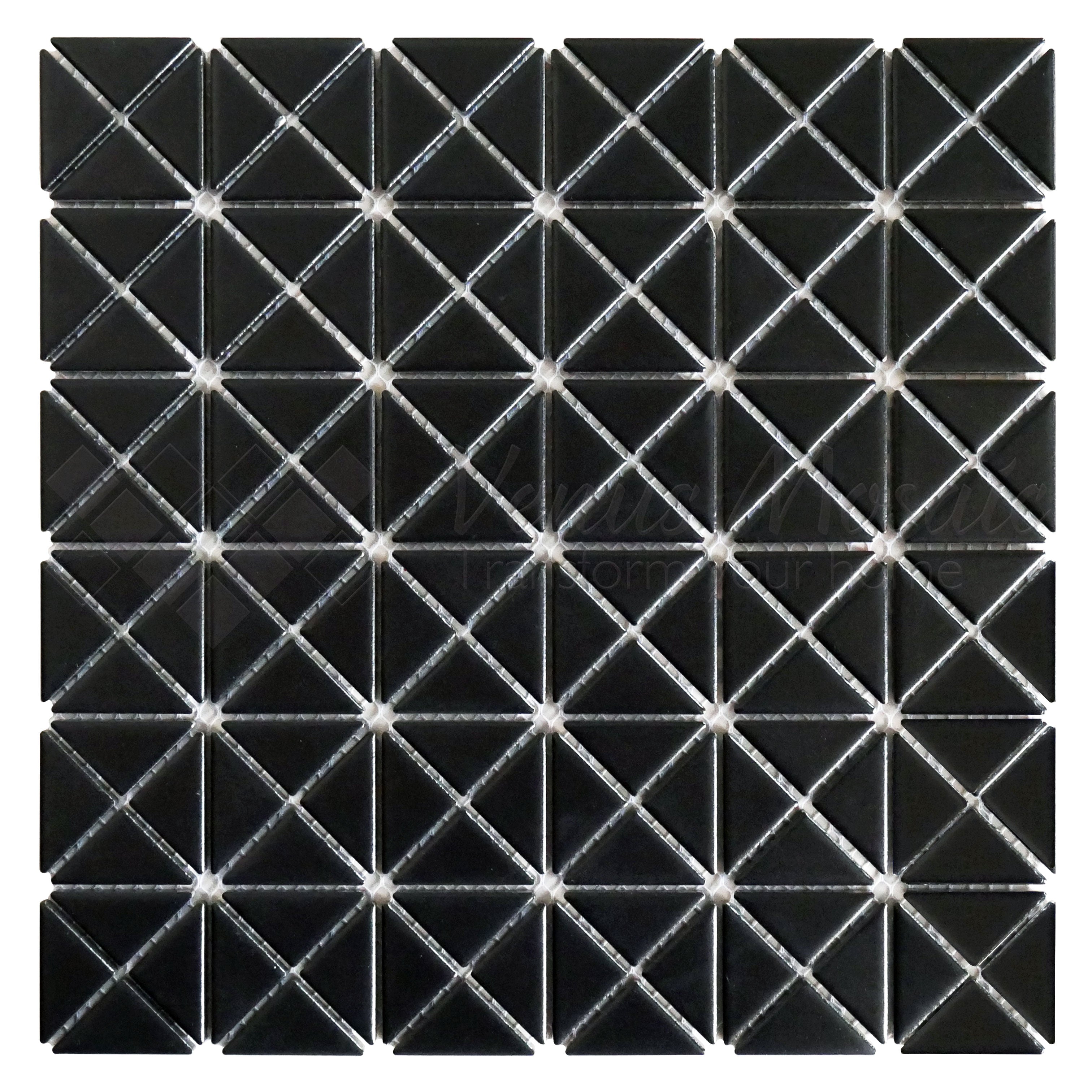 Venus Mosaic Porcelain Triangle Black Tile