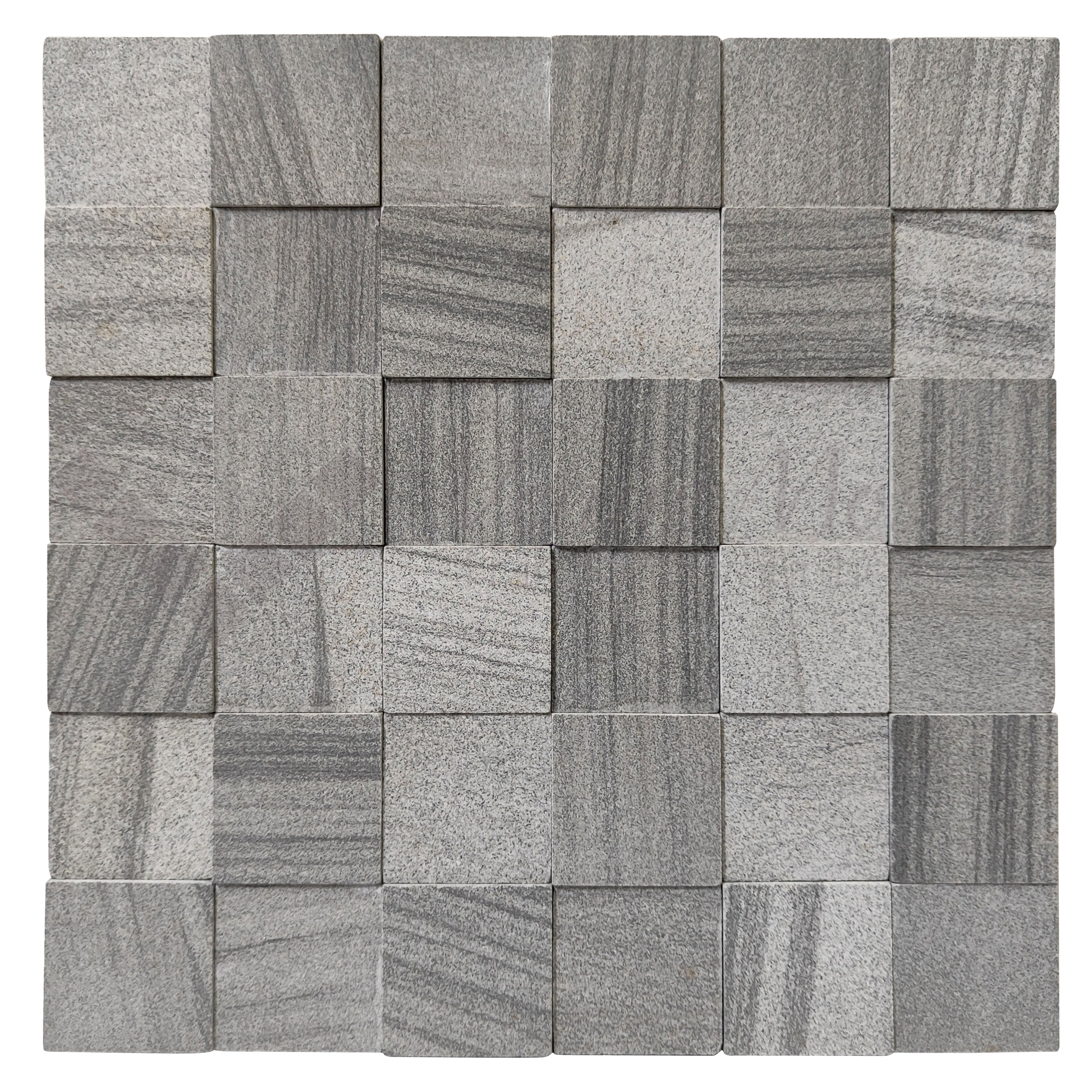 Venus Mosaic Sandstone 3D Checkered Tile