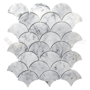 Venus Mosaic Marble Scallop Tile