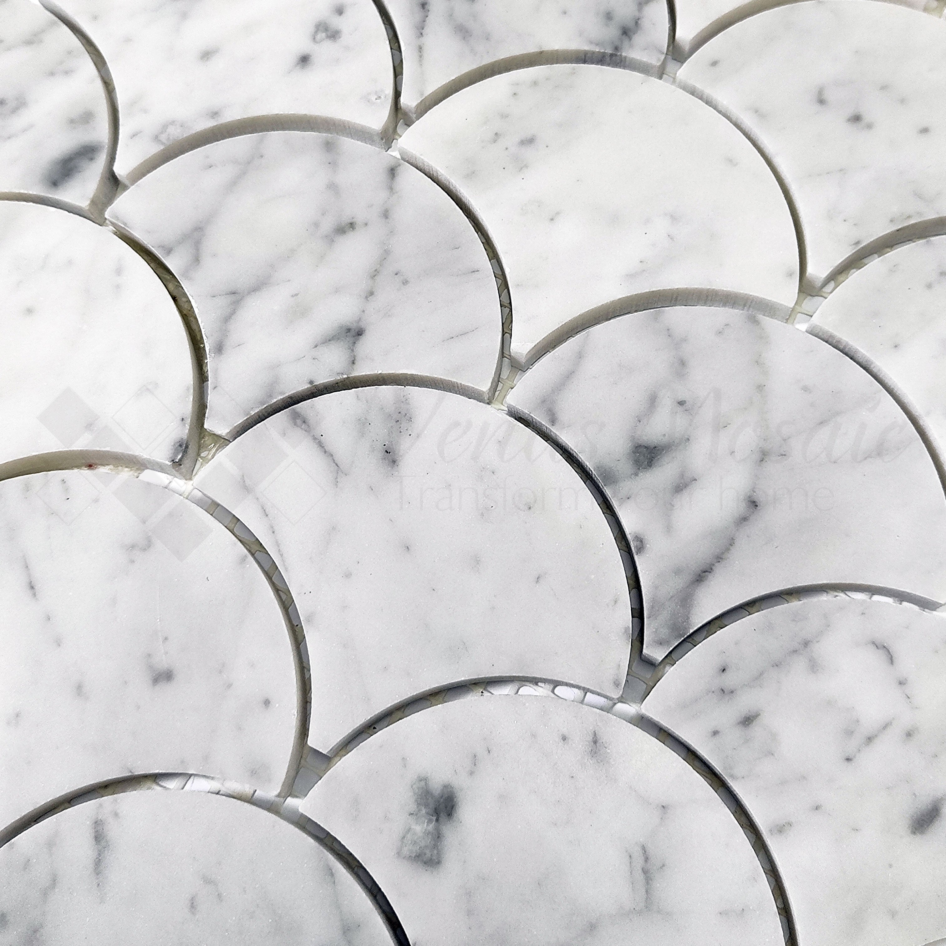 Venus Mosaic Marble Scallop Tile