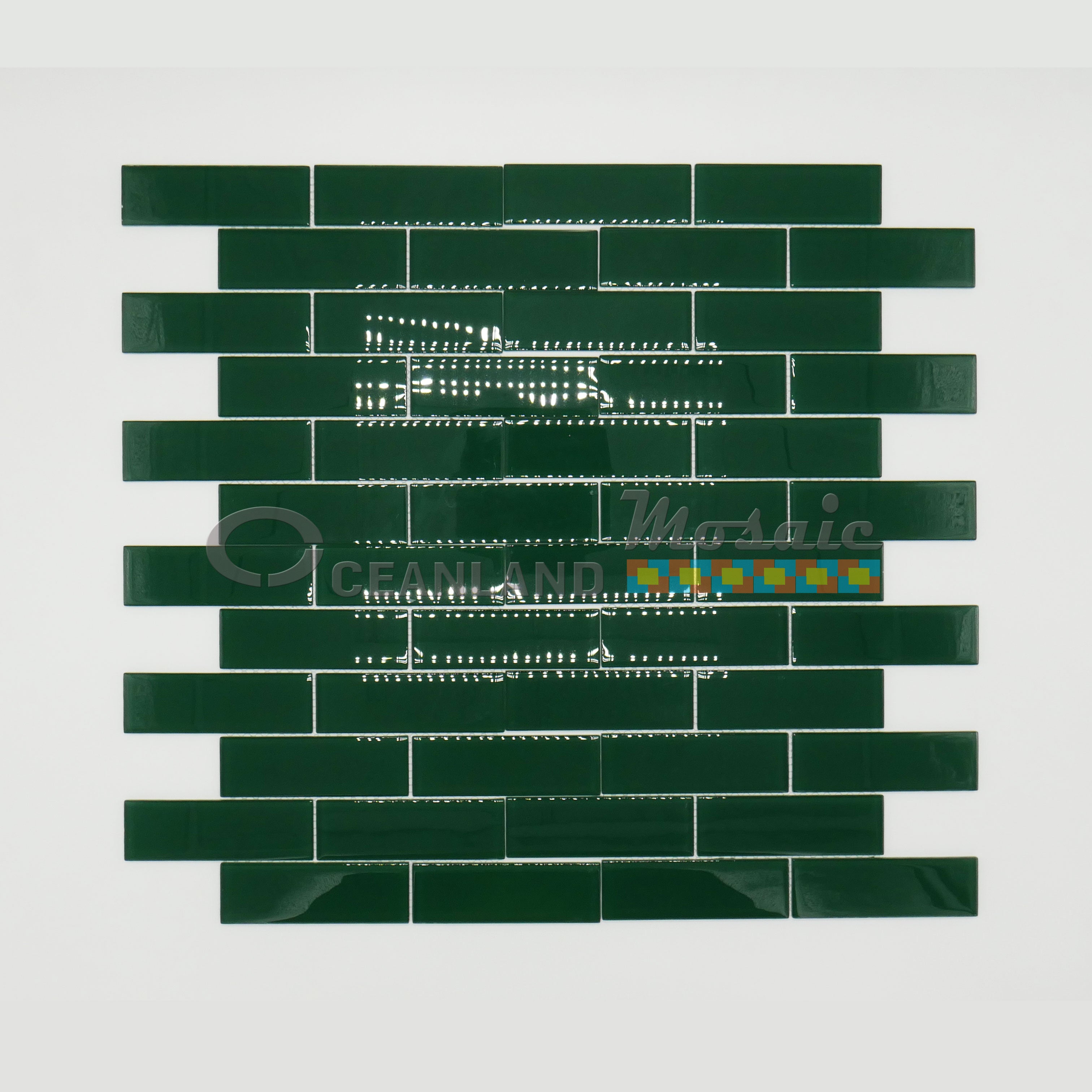 Oceanland Mosaic Subway Lined Glass Tile