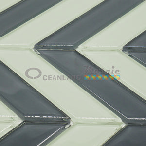 Oceanland Mosaic Diagonal Lines Glass Tile