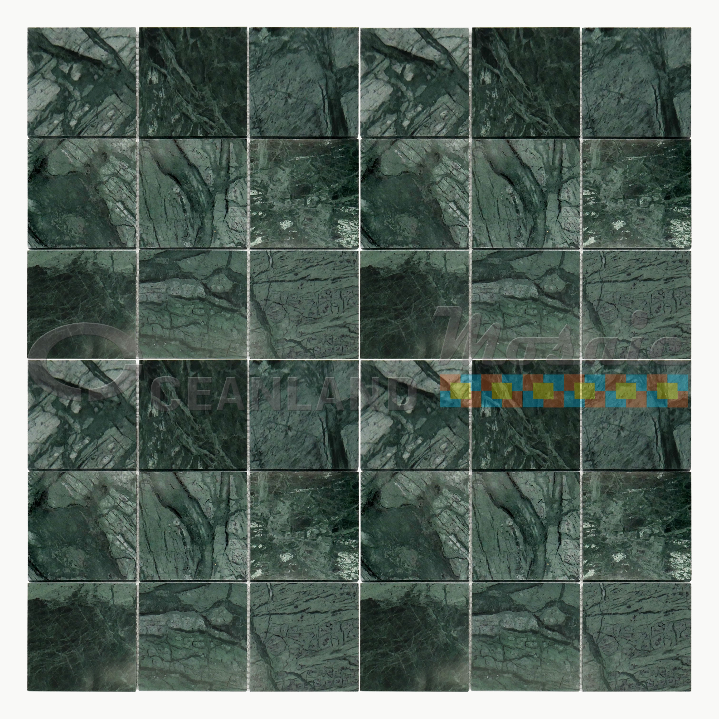 Oceanland Mosaic Marble Dark Green Tile