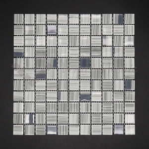 Venus Mosaic Glass Tile White Grey