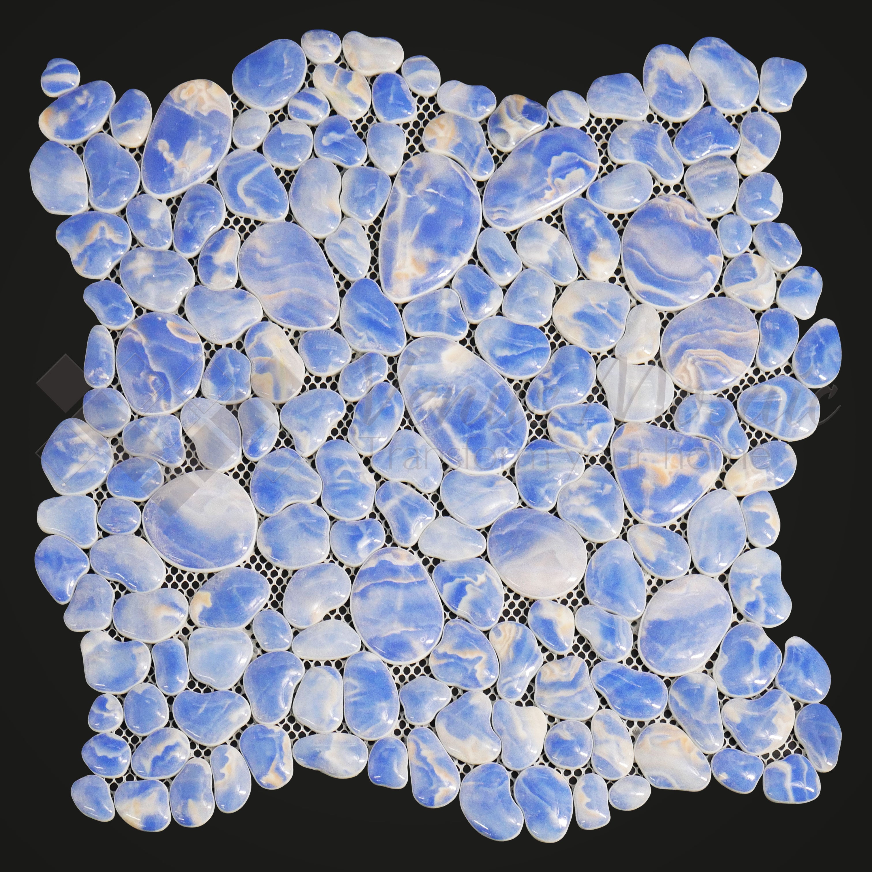 Venus Mosaic Glass Tile Pebbles