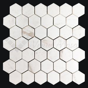 Venus Mosaic Marble Hexagon Calacatta - Amber