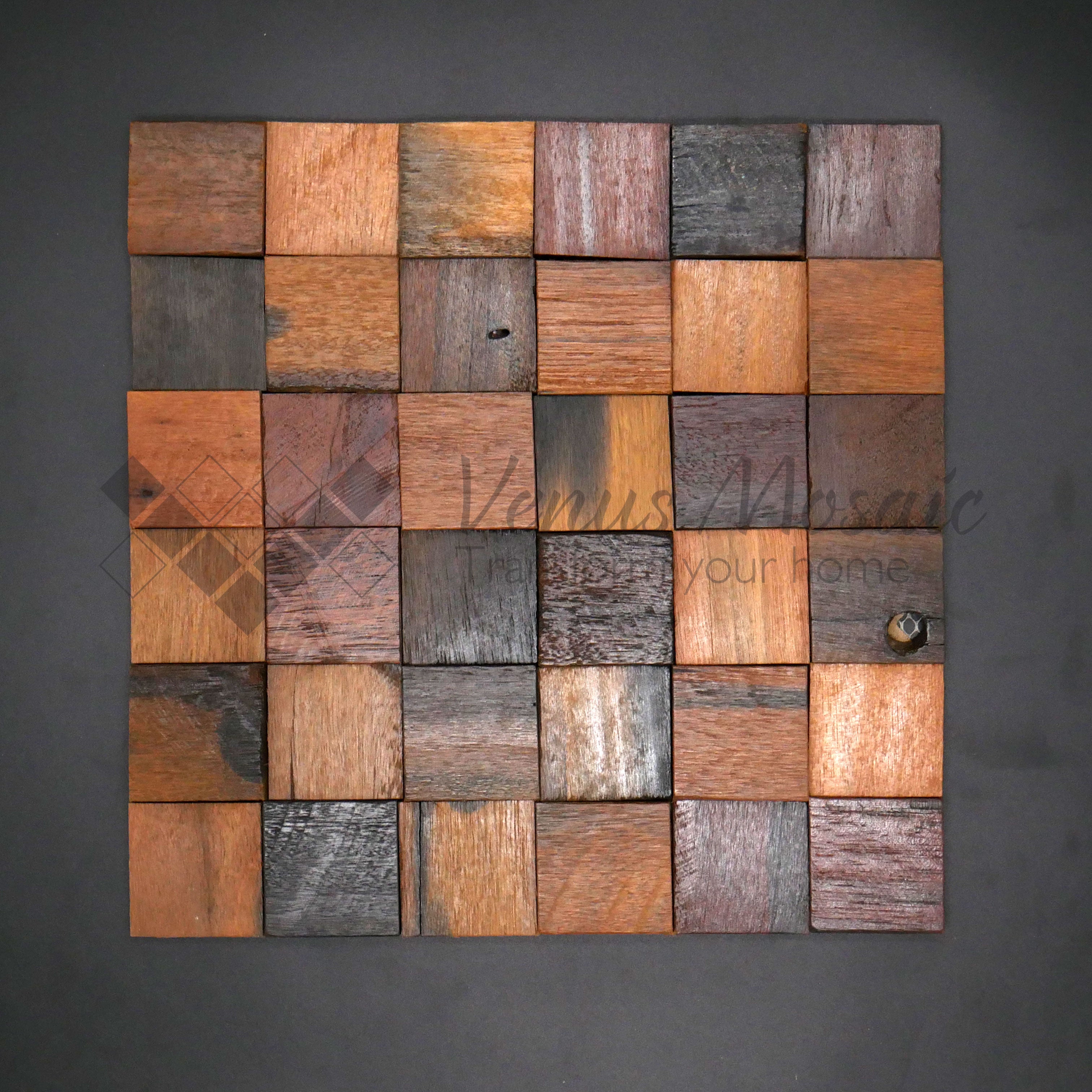 Venus Mosaic Checkered Wood Tile