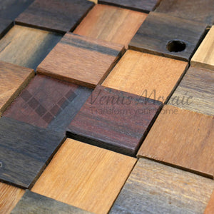 Venus Mosaic Checkered Wood Tile