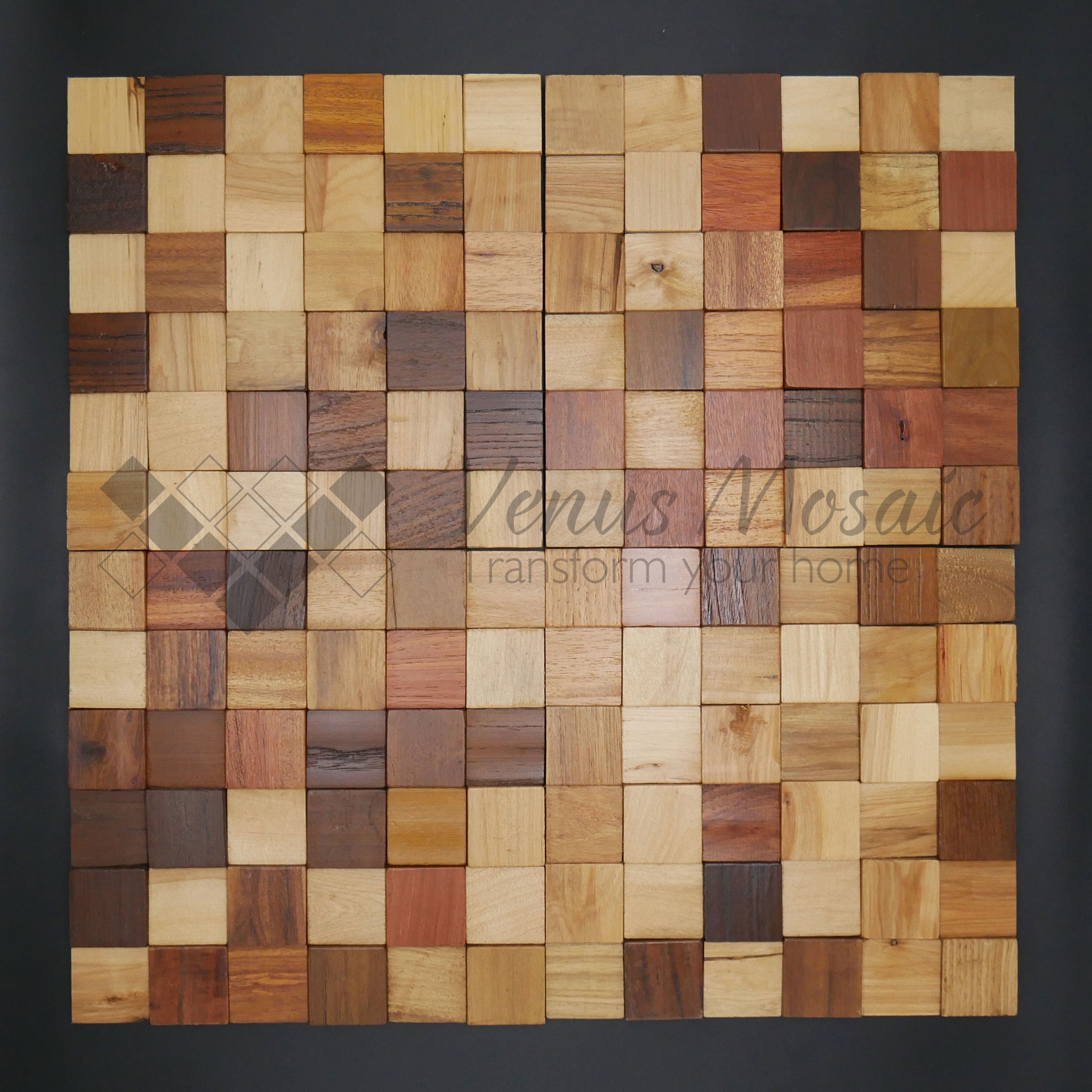 Venus Mosaic Checkered Wood Tile