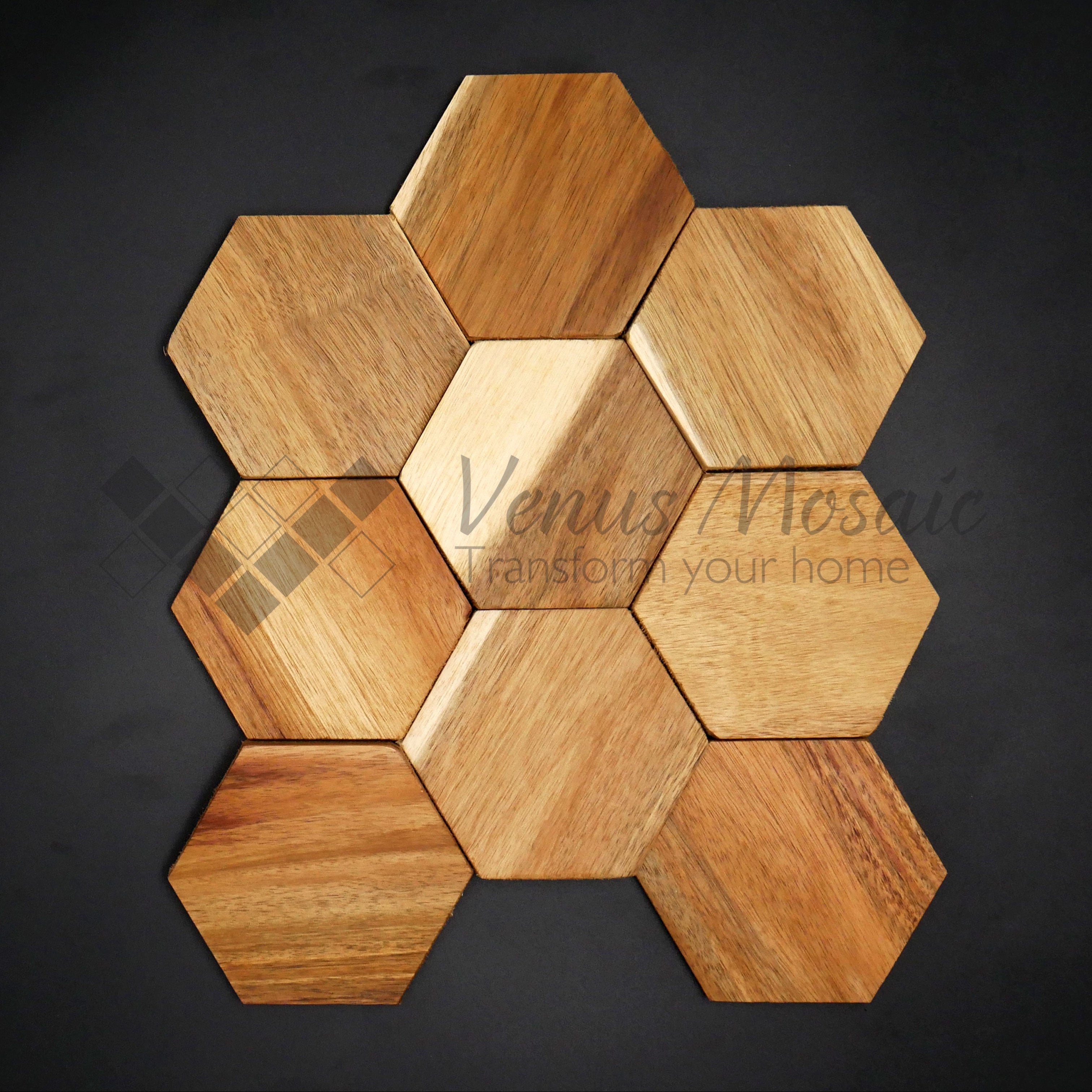 Venus Mosaic Hexagon Wood Tile WM113