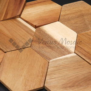 Venus Mosaic Hexagon Wood Tile WM113