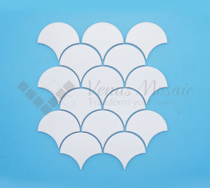 Venus Mosaic Porcelain Plain Scallop Tile